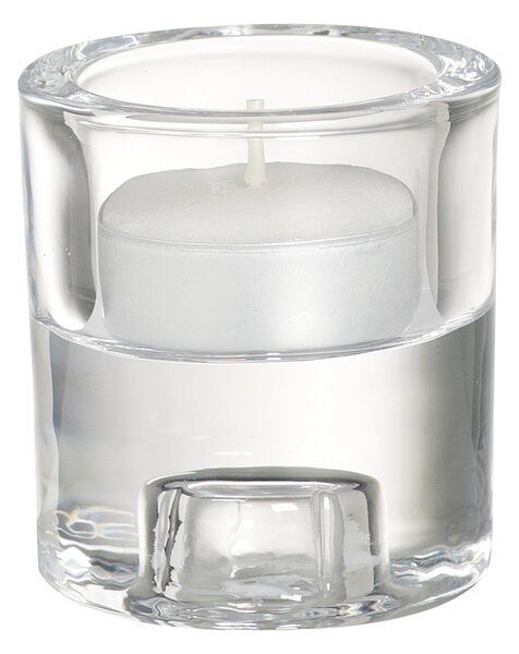 Porta tea light in vetro trasparente H 6 cm ,L 6.5 x Ø 6.5 cm