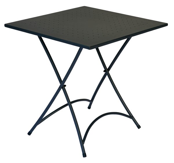 Tavolino Quadrato Pieghevole 70x70 cm in Ferro Vorghini Stresa Nero