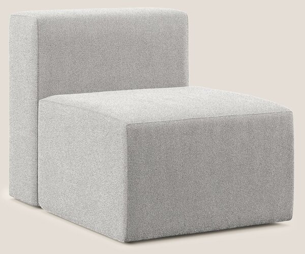Nettuno modulo poltrona centrale in morbido tessuto bouclè T07 grigio