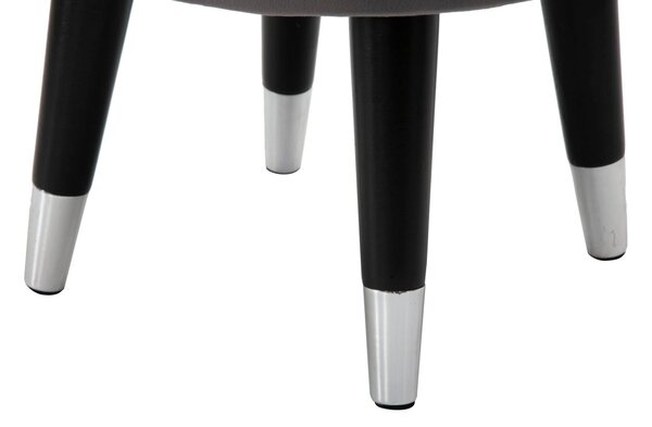 Sgabello Paris Ø35x40,5 cm in Legno Spugna Metallo e Poliestere Grigio Nero e Argento