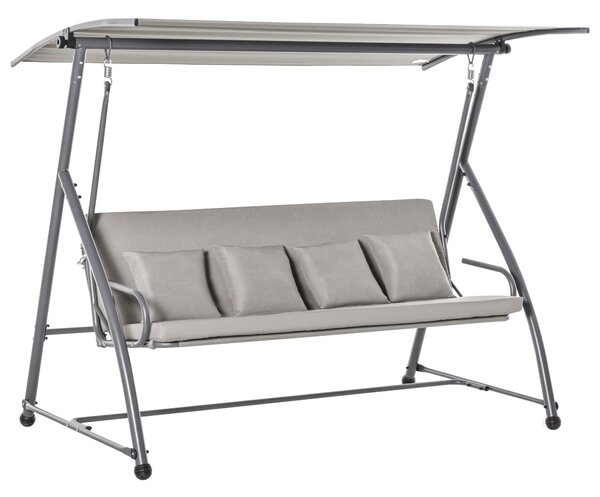 Dondolo 3 Posti da Giardino 218x120x168 cm in Acciaio Marrone