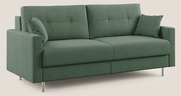 Megan divano letto matrimoniale in microfibra smacchiabile T11 verde