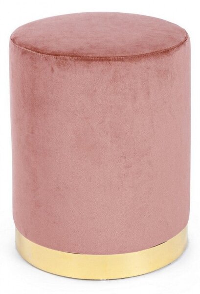 Pouf Lucilla in Tessuto effetto Velluto Rosa