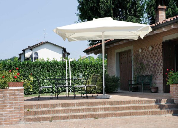 Ombrellone da Giardino 3x3 m Palo Ø48 mm in Alluminio Vorghini ConTract Bianco e Ecrù
