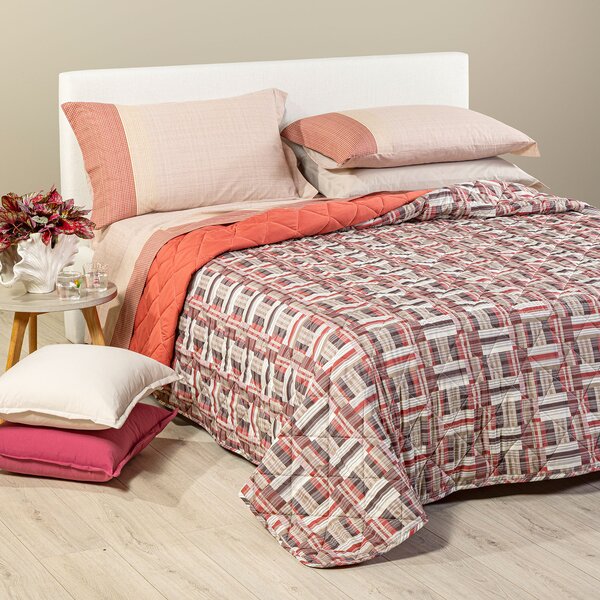 Copriletto Primaverile SINGOLO Otis BORDEAUX Microfibra Caleffi