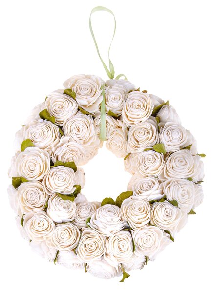 Corona Artificiale con Fiori di Rose 30 cm