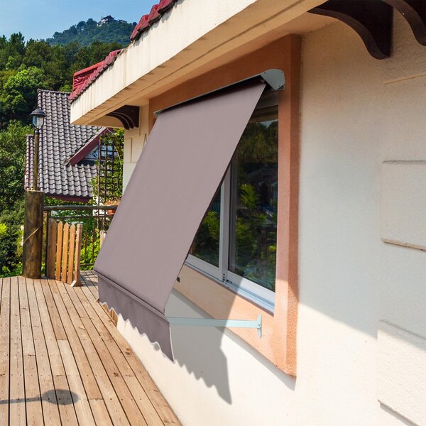 Tenda da Sole a Caduta 180×70 cm in Alluminio e Poliestere Marrone
