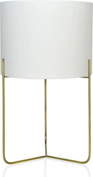 Lampada da tavolo Andrea House - Ottone con paralume bianco, altezza 50 cm, diametro 30 cm, colore oro