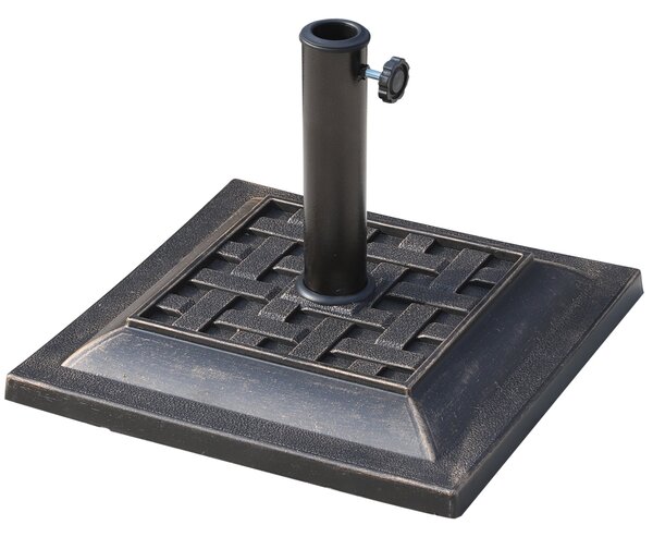 Base per Ombrellone da Giardino Ø38 a Ø48 44x44x32 cm in Resina e Acciaio Nero
