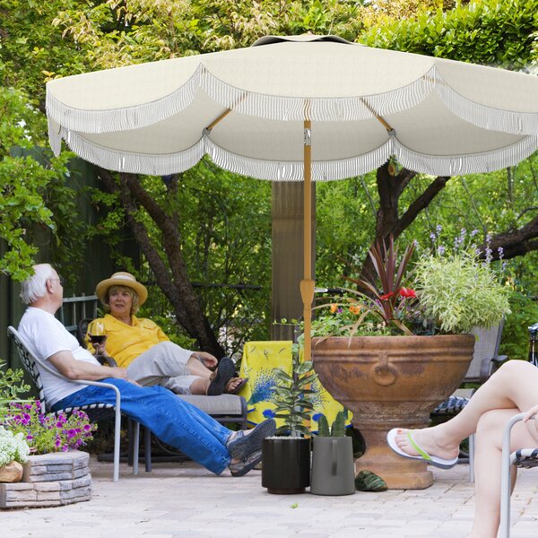 Outsunny Ombrellone da Giardino Ombrellone Esterno Inclinabile 2.7x2.7 m Beige | Aosom Italy