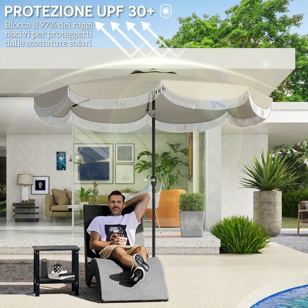 Outsunny Ombrellone da Giardino Ombrellone Esterno Inclinabile 2.7x2.7m Grigio | Aosom Italy