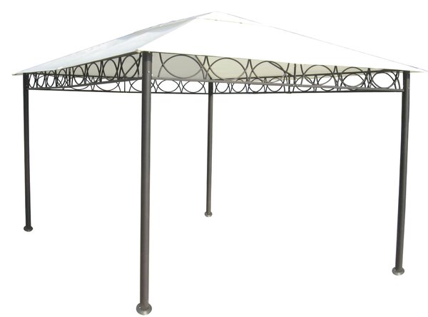 Gazebo da Giardino 4x3x2,8m in Metallo Ecrù