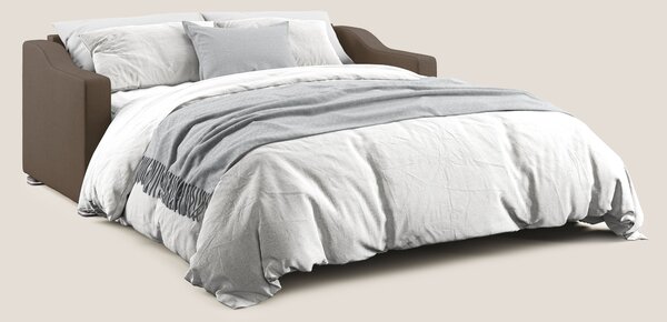 Amber divano letto matrimoniale in tessuto smacchiabile T05 marrone