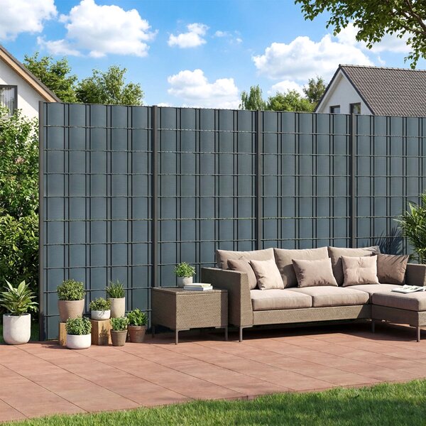 Outsunny Recinzione da Giardino Privacy, Resistente UV e Vento con Clips, Grigio. | Aosom Italy