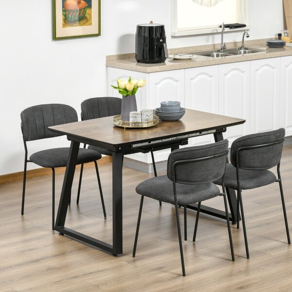 Tavolo Allungabile 120-160x80x76 cm Max 4-6 Persone in MDF e Metallo color Legno