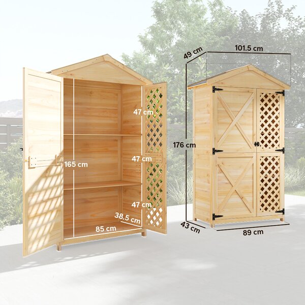 Outsunny Armadio Esterno: Casetta Giardino con Porta Ventilata e Kit Antiribaltamento. | Aosom Italy