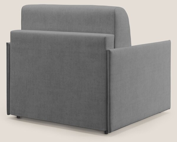 Evans poltrona letto in morbido tessuto impermeabile T02 grigio