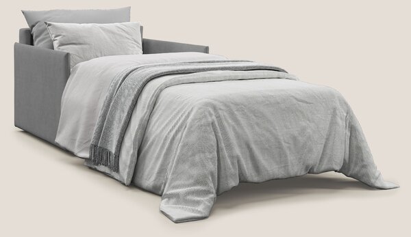 Evans poltrona letto in morbido tessuto impermeabile T02 grigio