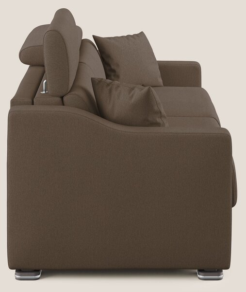 Amber divano letto matrimoniale in tessuto smacchiabile T05 marrone