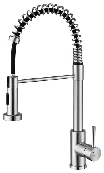 Rubinetto da cucina, tubo flessibile estraibile, design girevole a 360°, rubinetto da cucina a bassa pressione, G3/8