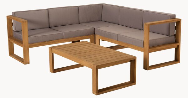 Set salotto da giardino in legno di teak Kim, set da 2
