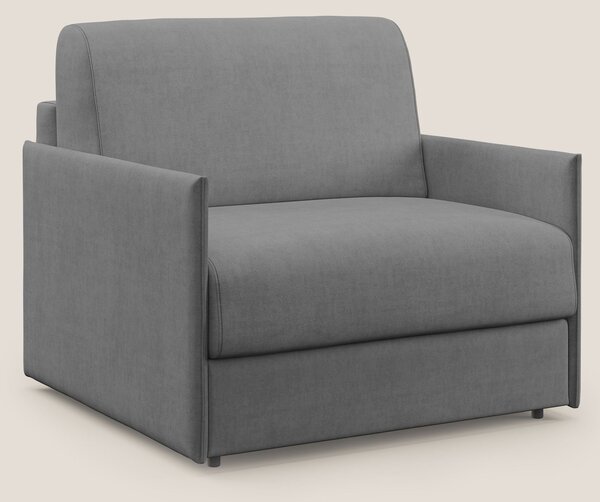 Evans poltrona letto in morbido tessuto impermeabile T02 grigio
