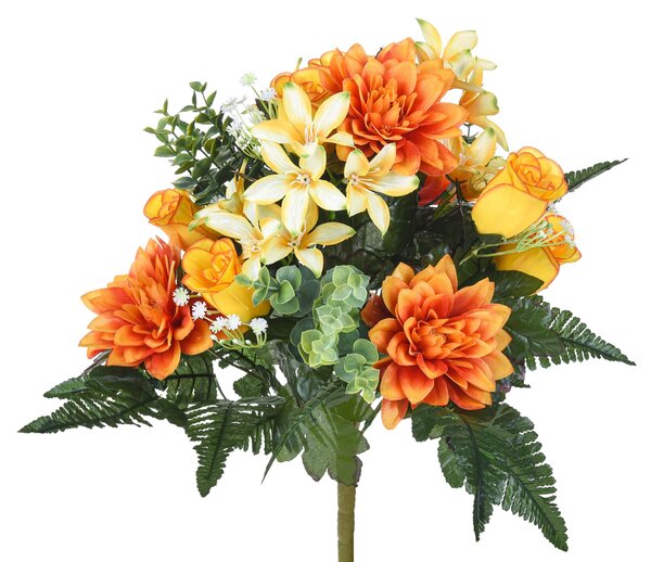 Set 2 Bouquet Artificiali con Dalie Arancioni