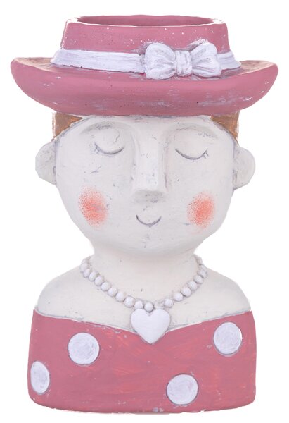 Set 2 Vasi Testa Donna con Capello H 27 cm
