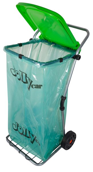 Pattumiera da Esterno Carrello Portasacco con Ruote in Acciaio Zincato Agrati