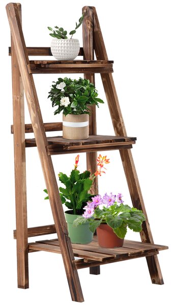 Scaffale Portapiante Pieghevole da Giardino 40x37x93 cm in Legno di Abete