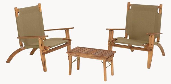 Set da giardino in legno di acacia Vick, set da 3