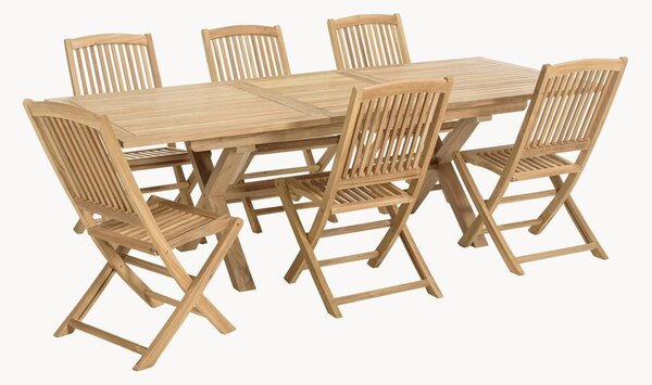 Set da giardino in legno di teak Fun, set da 7