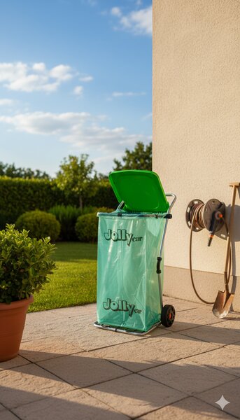 Pattumiera da Esterno Carrello Portasacco con Ruote in Acciaio Zincato Agrati