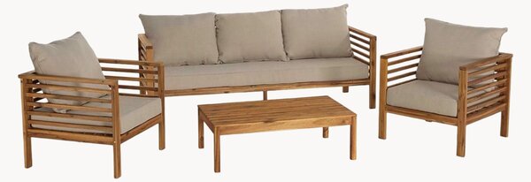 Set salotto da giardino in legno di acacia Vick, set da 4