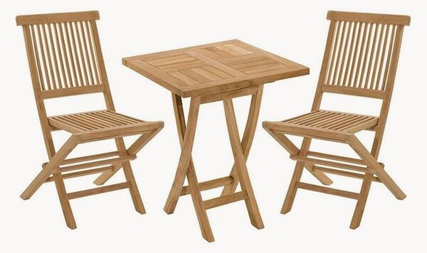 Set da giardino pieghevole in legno di teak Fun, set da 3