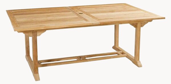 Tavolo da giardino in legno di teak con foro per ombrellone Fun