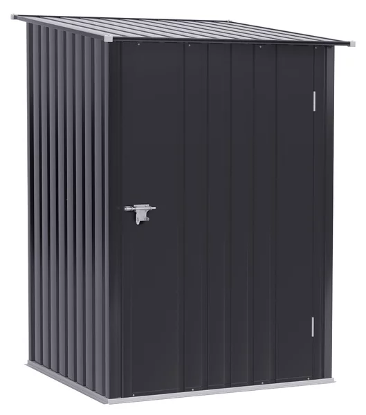 Casetta Box da Giardino Porta Utensili 100x103x160 cm in Lamiera di Acciaio Grigio