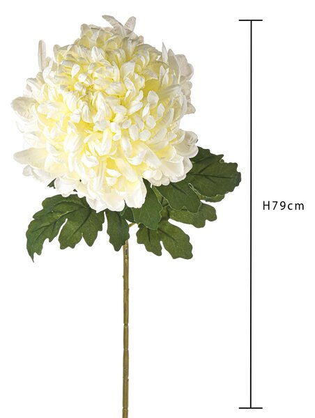 Set 4 Crisantemo Turner Artificiali Large Altezza 79 cm Bianco