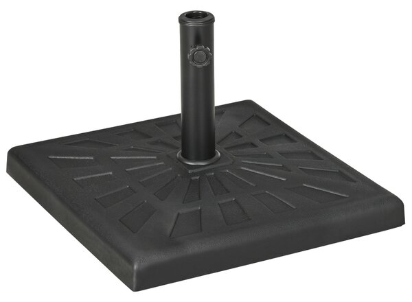 Base per Ombrellone da Giardino Ø32 a Ø48 51x51x32 cm in Resina e Acciaio Nero