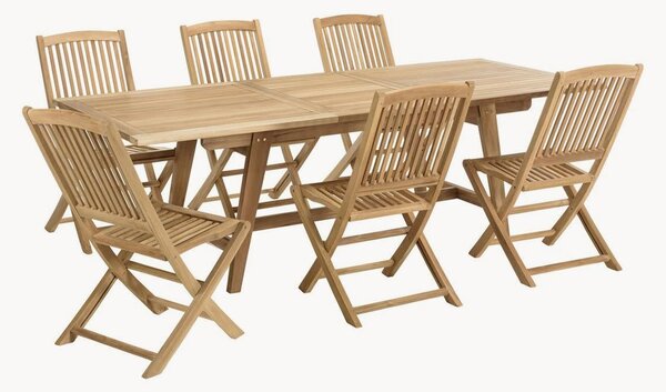 Set da giardino in legno di teak Fun, set da 7