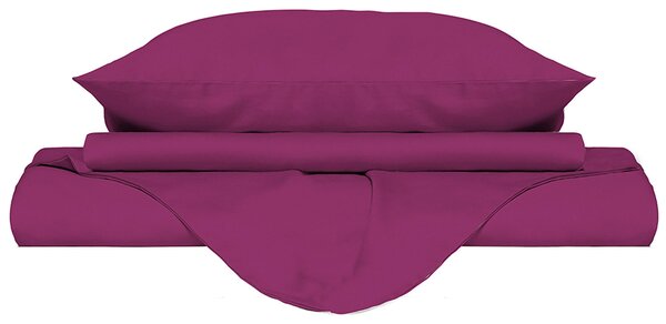Copripiumino Matrimoniale con Sacco e Federe Tinta Unita Fucsia