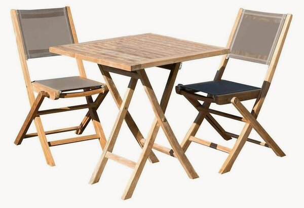 Set da giardino pieghevole in legno di teak Fun, set da 3