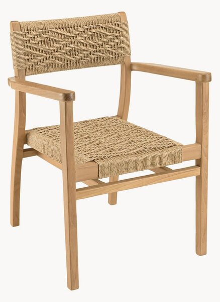Set di 2 sedie da giardino in legno di teak con braccioli Valeria