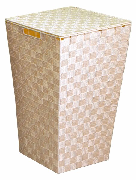 Cesto Portabiancheria in poliestere crema quadro cm 33x33xh53