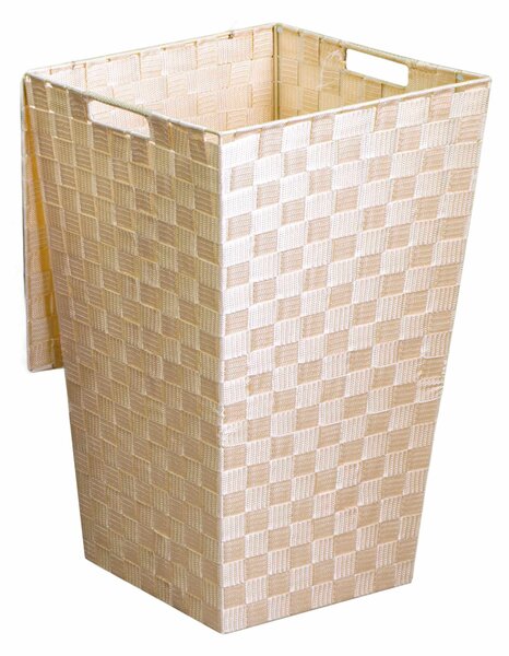 Cesto Portabiancheria in poliestere crema quadro cm 33x33xh53