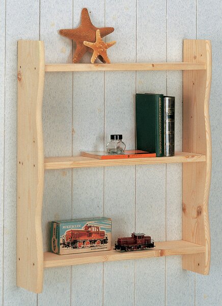 Piattaia in Legno Abete Grezzo 60x15x70cm Porta Piatti Fumer Trio