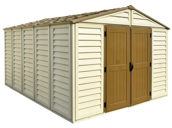 Casetta Box da Giardino 325x398x233 cm in PVC Avorio/Marrone
