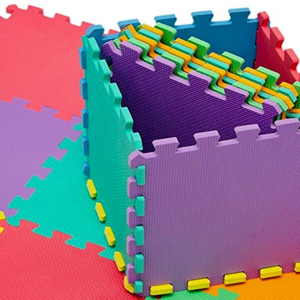 Tappeto Puzzle 10 Pezzi 30x30 cm in EVA Multicolor
