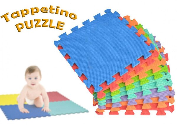 Tappeto Puzzle 10 Pezzi 30x30 cm in EVA Multicolor