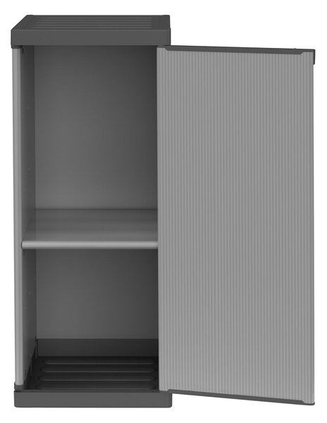 Armadio da Esterno 34x40x85 cm 1 Anta 1 Ripiano in Resina Grigio